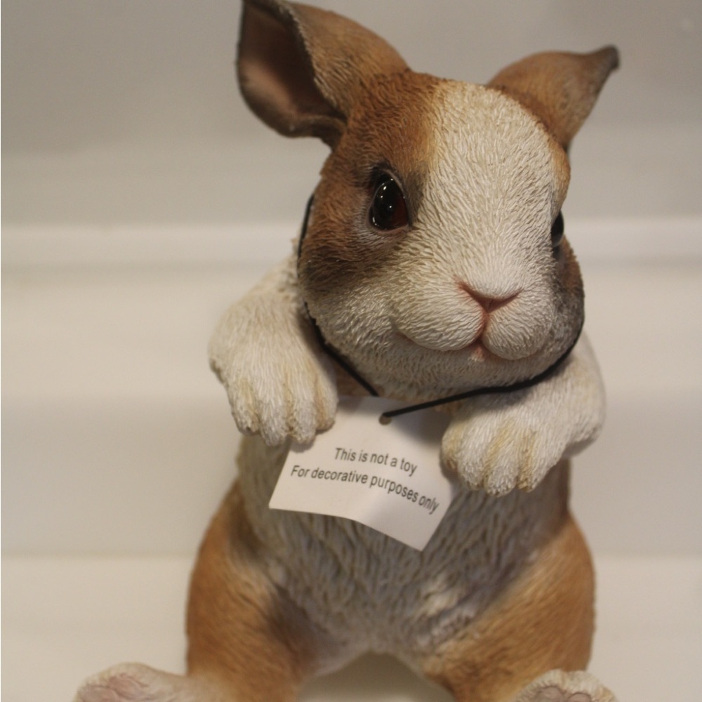 Collections Etc. bunny on the fence 5” resin Easter bunny brand new original box